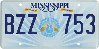 MS license plate BZZ753