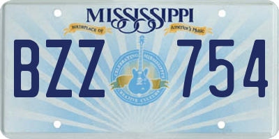 MS license plate BZZ754