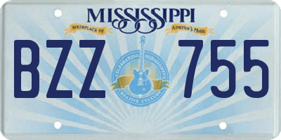 MS license plate BZZ755