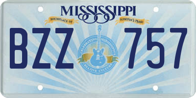 MS license plate BZZ757