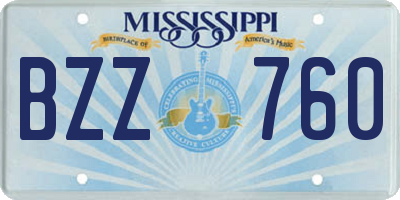 MS license plate BZZ760