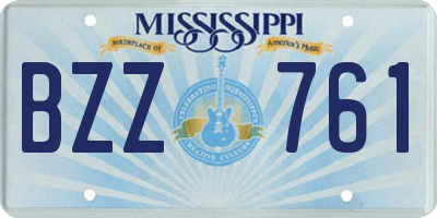 MS license plate BZZ761