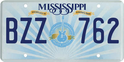 MS license plate BZZ762