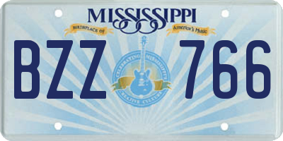 MS license plate BZZ766