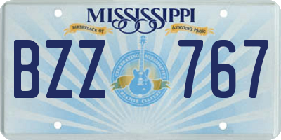 MS license plate BZZ767
