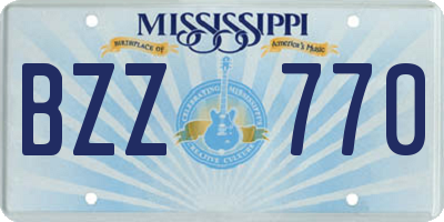 MS license plate BZZ770