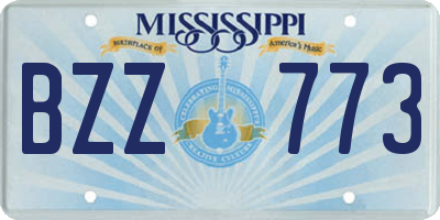 MS license plate BZZ773