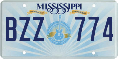 MS license plate BZZ774
