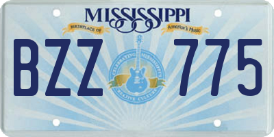 MS license plate BZZ775