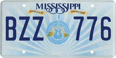 MS license plate BZZ776