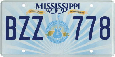MS license plate BZZ778