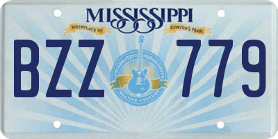 MS license plate BZZ779