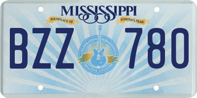 MS license plate BZZ780