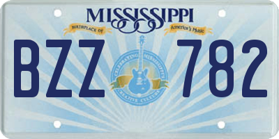 MS license plate BZZ782