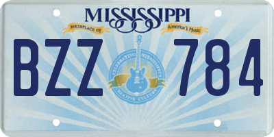 MS license plate BZZ784