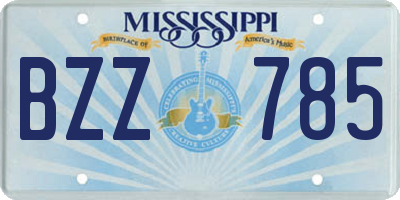 MS license plate BZZ785