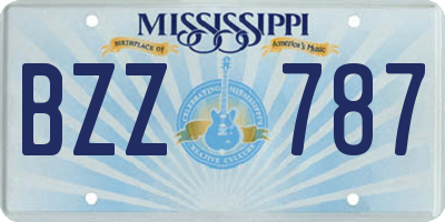 MS license plate BZZ787