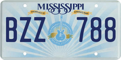 MS license plate BZZ788