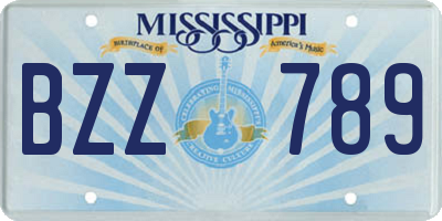 MS license plate BZZ789