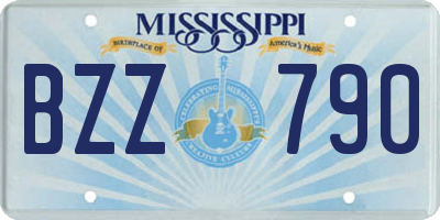 MS license plate BZZ790