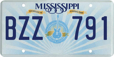 MS license plate BZZ791
