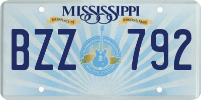 MS license plate BZZ792