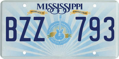 MS license plate BZZ793