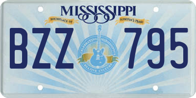 MS license plate BZZ795