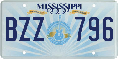 MS license plate BZZ796