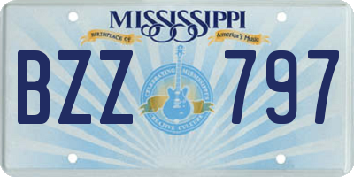 MS license plate BZZ797