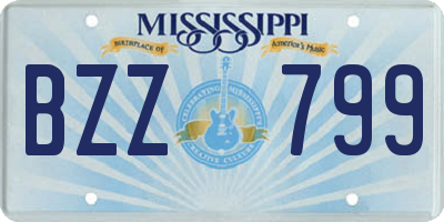MS license plate BZZ799