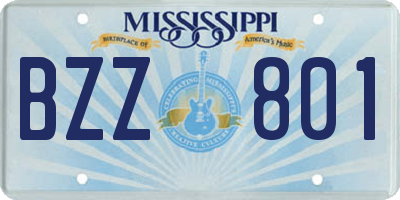MS license plate BZZ801
