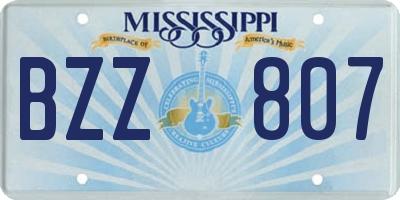MS license plate BZZ807