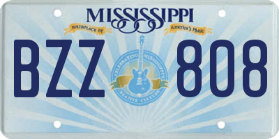 MS license plate BZZ808