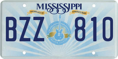 MS license plate BZZ810