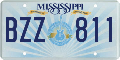 MS license plate BZZ811