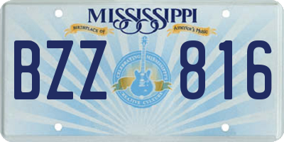 MS license plate BZZ816