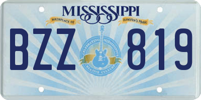 MS license plate BZZ819
