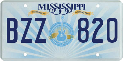 MS license plate BZZ820