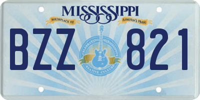 MS license plate BZZ821