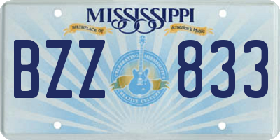 MS license plate BZZ833