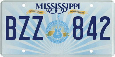 MS license plate BZZ842