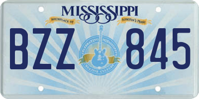 MS license plate BZZ845