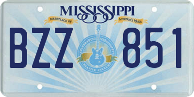 MS license plate BZZ851