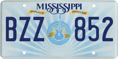 MS license plate BZZ852