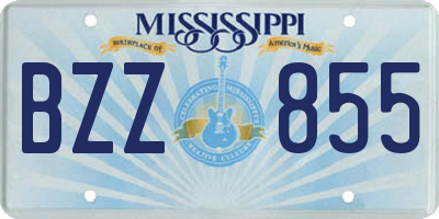 MS license plate BZZ855