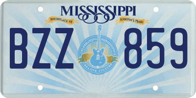 MS license plate BZZ859