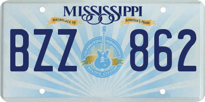 MS license plate BZZ862