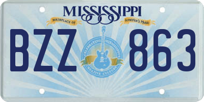 MS license plate BZZ863