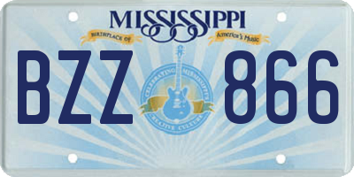 MS license plate BZZ866